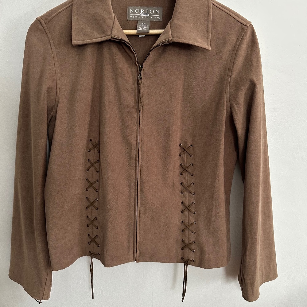 Norton Petite Faux Suede Western Style Jacket Size: 8P
